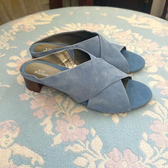 Ros Hommerson Shoes - *Ros Hommerson* Blue Suede Slide Sandals Sz 8.5W